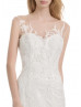 Ivory Sequined Lace Tulle Illusion Back Wedding Dress